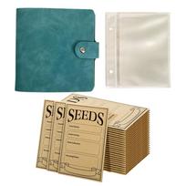 Seeds Storage Organizers, Garden Seed Organizer Binder ,Seed Packet Organizer, with 50pcs Self-Sealing Seed Envelopes white