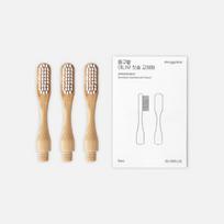 3-Pack Replacement Bamboo Toothbrush beige