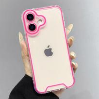 Luminous Night Light Neon Fluorescent Clear Phone Case For iPhone 17 Air 13 12 11 14 15 16 Pro Max Plus Camera Protect Soft Capa iPhone Air rožinė
