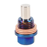 Magnetic Oil Drain Plug M14 X 1.5 Ti Alloy Engine Oil Sump Drain Nut Bolt with 3 Gaskets for Vehicle