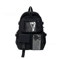 Mielos moteriškos kuprinės, vandeniui atsparios kelių kišenių nailono mokyklinė kuprinė, skirta studentėms, mergaitėms Kawaii nešiojamojo kompiuterio knygų paketas Mochilas One Size juoda