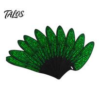 Artistic Room Decor Dragonfly Wing Handheld Folding Fan, Lightweight Biomimetic Summer Cooling Tool Portable Hand Fan for & Party Accessory Elegant S blue
