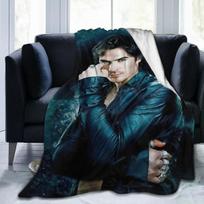 Sofa Bed Blanket Super Soft Warm Damon Salvatore Vampire Diaries Funny 3D Print Blanket Cover Fleece Throw Blanket Size: 75*100cm, Weight: 230 GSM gray