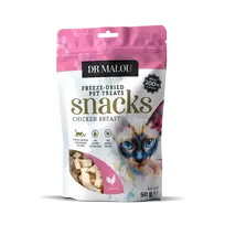 DR Malou Treats for cats - , Cat treats, meat cubes, 100% freeze-dried chicken breast, 50g