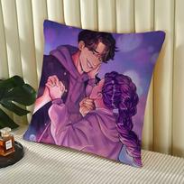 KPop Demon Hunters Rumi Jinu Stitch Lucky Dragon Pillow Cover Sofa Cushion Cover Home Room Decoration Children Gift 16x16Inch purple