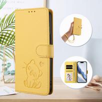 Skirta Motorola Moto G86 Power G56 G14 G54 G84 G04 G04S G24 G45 G34 G85 G35 G55 G75 G05 G15 dėklas-piniginė flip tipo telefono dėklas odinis Motorola Moto G86 Power geltona