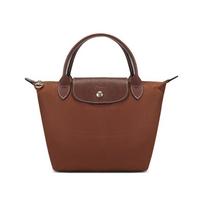 Longchamp Le Pliage 23 Audinio Trumpos rankenos Pirkinių krepšys Klasikinis Mažas Moteriškas pirkinių krepšys Brandy 1621089504 Brandy