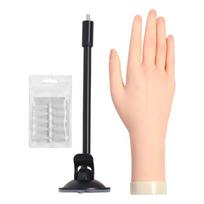 Reusable Artificial Practice Hand For Nail Art Featuring Realistic Skin Texture And Stable Base beige