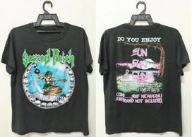 VINTAGE 1988 SACRED REICH SURF NICARAGUA ROCK THRASH METAL TOUR CONCERT T-SHIRT Unisex T-Shirt S gray