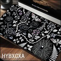 HYBXAXC Gothic Botanical Mouse Pad Dark Academia XL Gaming Mat  Deaths Head Moth Mouse Spooky Cottagecore Thorns Office Decor 400X800X2MM