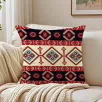 Fashion Bohemia Painting Cushion Cover Linen Pillowcase Soft  for Sofa Bed Home Room Decor 30x30cm black