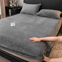 Karšta Žiema Šilta Paklodė Flanelinis Vilnonis Paklodė Dvigulei Lovai Karalienės/Karaliaus Dydžio Viskas Įskaičiuota Čiužinio Užvalkalas Bed sheet (90x200x25cm) sidabro pilka spalva
