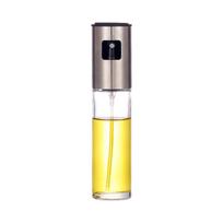 Oil Spray 100 ml, Stainless Steel, Glass, Olive Oil Spray, BBQ, Kitchen, Cooking gray