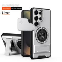 Dėklas Samsung Galaxy S26 Ultra S25 Plus S25 FE Case Besisukantis Stumdomas Kameros Apsauginis Žiedas Stovas Atsparus Smūgiams Dangtelis Capa Funda for Galaxy S26 Ultra balta