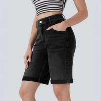 Womens High Waisted Jeans Stretchy Flared Straight Leg Loose Trendy Hem Denim Pants M