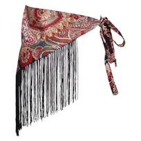Ilga siaura skara-diržas Boho juosmens juosta kaklaskare moterims su kutais trikampė skara-diržas Retro gėlių juosmens aksesuaras suknelėms džinsams gray