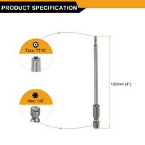 1/3/5pcs TT8-TT50 Security Torx Head Screwdriver Bit 100mm Long Magnetic Tamper Proof 6 Point Star Screw Driver Drill Bits 1pcs