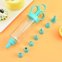 1-pack PP Piping Bag, 9-piece Set; Piping Tips for Frosting and Cookies; Baking Tools; Piping Tip Set mėlyna