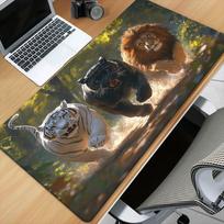 Lion  Tiger Gaming Mousepad  HD Printed Desk Mat for PC  Office  MultiFunctional Gaming Desk Mat 300x800x2mm white