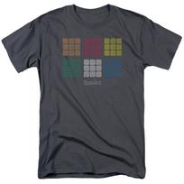 Rubiks Cube Minimal Squares T-shirt Mens Licensed Puzzle Game Toy Charcoal XXXXL gray