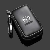 Odinė raktų pakabukų krepšio automobilio raktams daugiafunkcinis raktų dėklas Mazda 3 6 Atenza Axela Demio CX3 CX5 MS Automobilio raktų priedai juoda