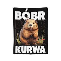 Bobr Kurwa Bober Beaver Blanket Flannel Summer  Portable Super Soft Throw Blankets for Bedding Travel Bedspreads 30x40in black