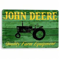 Vintažinis John Deere traktoriaus skardinis ženklas Ūkio garažo sienos meno dekoras 20x30 įvairiaspalvis