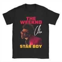 Oversized Black Short-Sleeve T-Shirt Featuring The Weeknd  Star Boy  Signature Portrait Graphic Print For R&B & Pop Music Fans 4XL brown