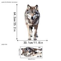 Self-adhesive Nordic Wolf Totem Art Wall Stickers Creative Room Home Decor 30x60cm įvairiaspalvis
