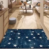 Soft Cute Star Pattern Rug Easy Clean Non Slip Door Mat for Living Room Bedroom Decor Carpet Home Accessories 60*90cm white