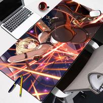 Gaming Mouse Pad Antislip Rubber Base Stitched Edges Urban Action Anime Girls Group Art Print Extended Office Gamer Mat 300x800x2mm white