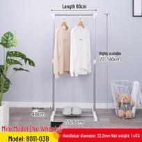 Compact Stainless Steel Clothes Drying Rack - Floor Standing Single Pole Hanger for Balcony white