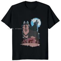 Cotton Tshirt Hunters Wolf Owl House Oversized T-shirt American Fantasy TV Animation Series Uni S black
