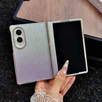 Blizgus gradientinis dengtas rėmelio dėklas, skirtas Samsung Z Fold 8 Ultra Fold8 wide Galaxy Z Fold 7, su magnetiniu atšokimo vyriu, apsauginis dangtelis Galaxy Z Fold 8 Ultra levanda