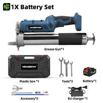 NewBeny 14000PSL 96Mpa Elektrinis tepalo pistoletas Aukšto slėgio automobilio tepimo alyva Automobilio priežiūros įrankis Makita 18V baterijai 1 Battery 1EU Plug