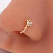 Wind Love Nose Ring Sweet Design Sense Fashion Nose Stud Versatile Zircon Puncture Free Heart Nose Clip