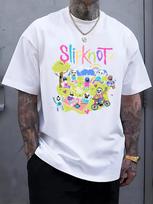 [Lightweight Design] Slipknot Cartoon Graphic T-shirt - Casual Crew Neck XXXL gray