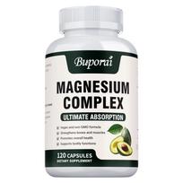 Buporai Magnesium Complex Dietary Capsules, Containing Magnesium Complex and Vitamin D3, Daily Bone and Muscle Nutrition Supplement 120*1 white