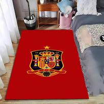 Red Carpet with Spanish National Team Crest and Star Pattern Design Suitable for use as an anti-slip for living room bedroom sofas 40x60cm( 15x23in ) gray