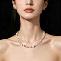 Light Luxury Freshwater Pearl & Millet Bead Necklace with Sterling Silver Chain 35cm+5cm brown