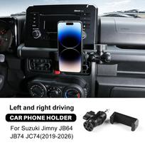 Mobiliojo telefono laikiklis Suzuki Jimny JB64 JB74 JC74 2019-2026, Montuojamas ant prietaisų skydelio ir ventiliacijos angos, Interjero aksesuarai One Size juoda