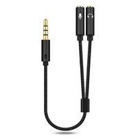 3.5Mm Headphone Splitter Earphone Adapter 1 Male To 2 Female Jack Mic Y Splitter juoda