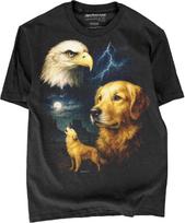 Eagle Dog Wolf Moon Lightning T-shirt XXL beige