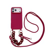 Kryžinė riešo juostelė Skysto silikono minkštas telefono dėklas skirtas iPhone 17 Air 16 15 Plus 14 12 13 11 Pro Max Juostelė Atsparus smūgiams dangtelis iPhone 16 Pro brown