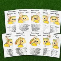 Emotional Support Taco Keychain with Card Fun Dumpling Design Durable Metal Key Ring Accessory for Bags and Keys one size auksas