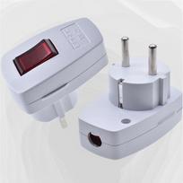Įsukamas ES maitinimo kištukas su įjungimo/išjungimo jungikliu 250V 10A Standartinis adapterio lizdo jungiklis gray