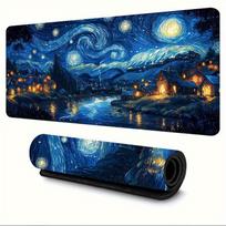 Large Starry Night Mouse Pad 900x400x3MM Gaming Mouse mat Non-Slip Rubber Base Artistic Desk Mat for Gamers and office work 30cmx60cm(11.8x23.6inch) blue