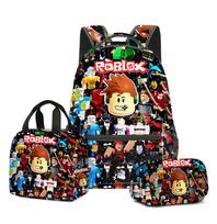 ROBLOX Kuprinė Vaikams Į Mokyklą 3 Dalių Rinkinys su Pietų Krepšiu ir Pieštukine Berniukams Mergaitėms