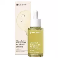 PaxMoly, Ac Serum, Vitamin C + Collagen 5%, Hydrating & Brightening, Day & Night, Serum, For Face, 50 ml