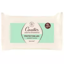 Roge Cavailles , Deodorant Wipes, 48h Protection, Antiperspirant, Unisex, 15 pcs